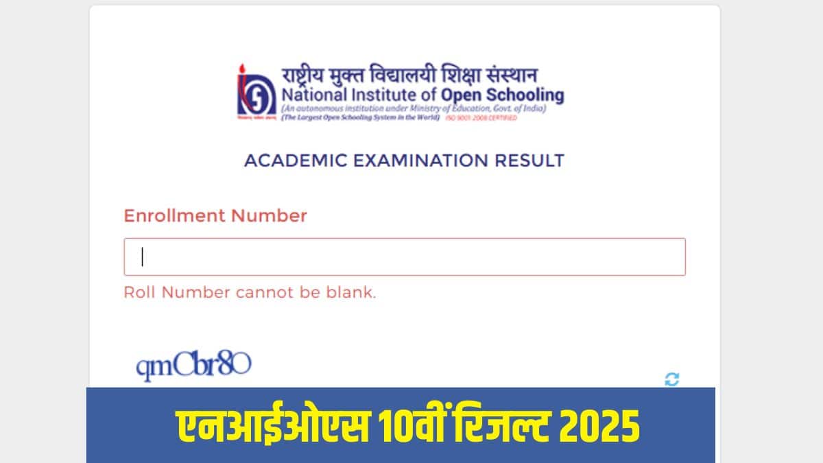 एनआईओएस कक्षा 12वीं का रिजल्ट 16 जून 2025 को जारी किया गया था।(आधिकारिक वेबसाइट)